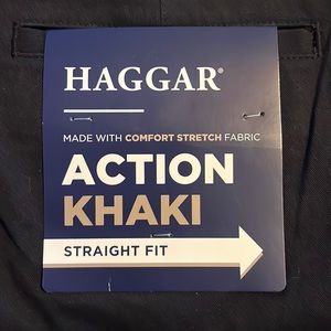 NWT Haggar Action Khaki Straight Fit Pants (34x30, Black)